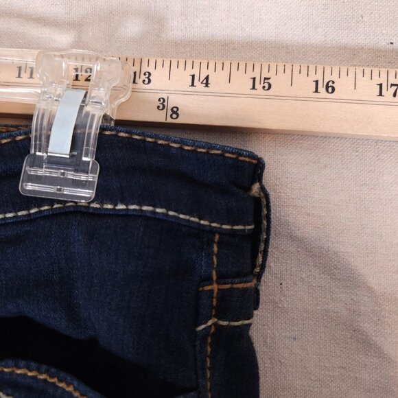 Big Star Liv Blue Jeans Womens 27L Dark Blue Denim Stretch Pants Thick Stitch - Picture 3 of 16